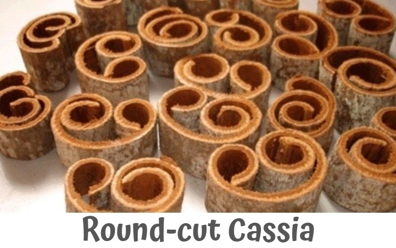 Round-cut cassia, with or without skin